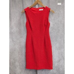 Calvin Klein Sleeveless Textured Sheath Dress Coral Size 2